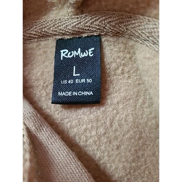 Mens NASA Hoodie Sweatshirt Brown L Relaxed Rocket Skater Surfer Pocket - Picture 10 of 11